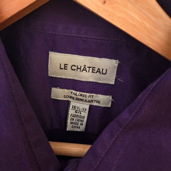 Le Chateau Large Tailored Fit Purple Shirt - Picture 4 of 7